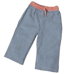 Mud Pie Boys Gingham Pants 12–18M Red Blue Check Cotton Pull-On